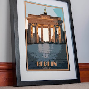 Póster impreso de Berlín, lienzo, arte de pared, decoración, Alemania, Berlín, regalo, obra de arte, imagen, vacaciones, hogar, retro, viaje, vintage, estilo de cartel de pared
