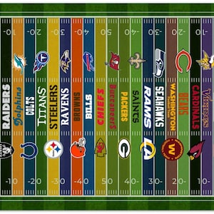 NFL-canvasaffisch, NFL-lagsaffisch, NFL-väggkonst, presentidé till NFL-fan, NFL-affischdekor, NFL-man cave-present, NFL-presentaffischkonst bild 2