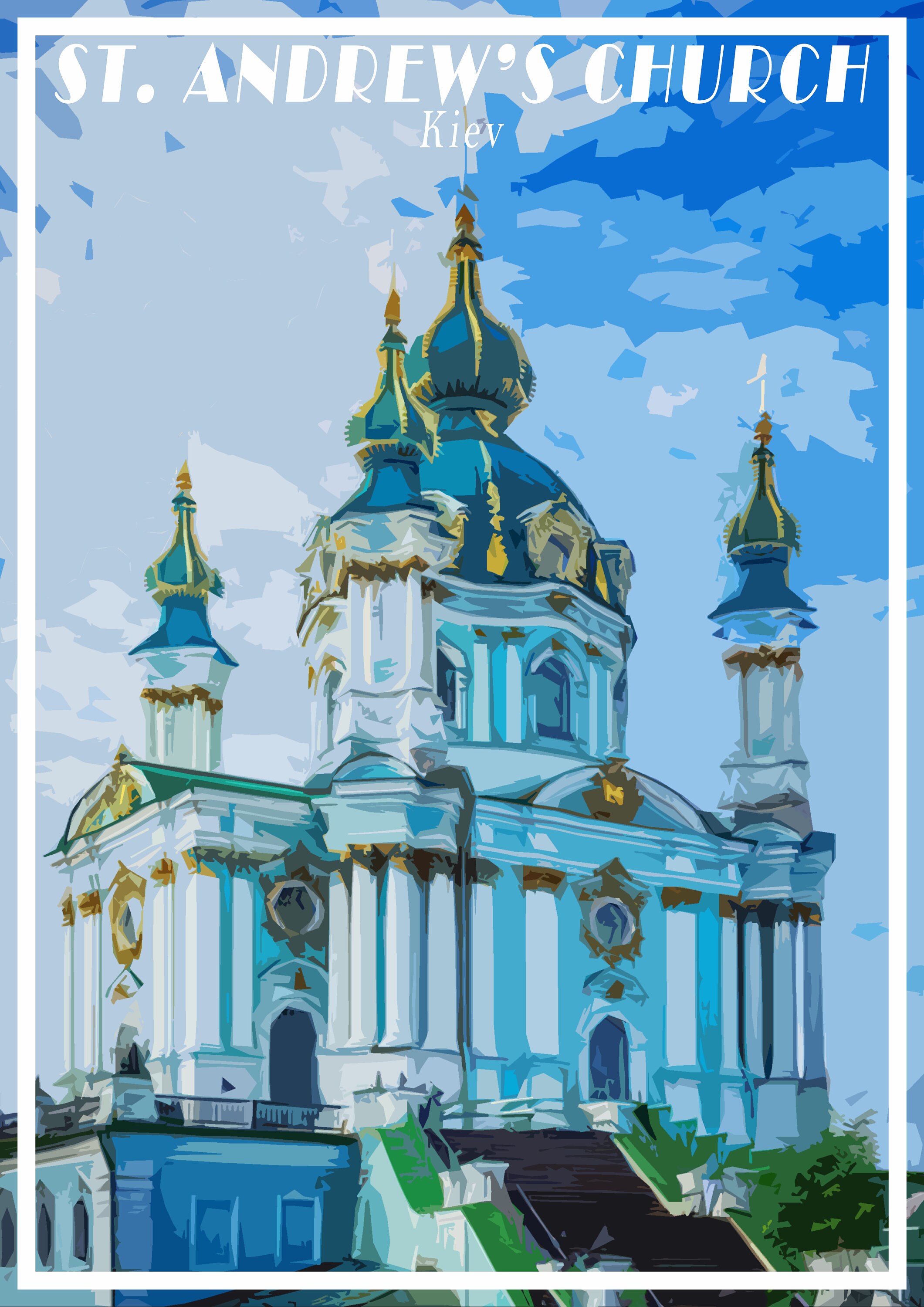 Kyiv Kiev Print ukraine Poster Canvas Gift St Andrew's Etsy