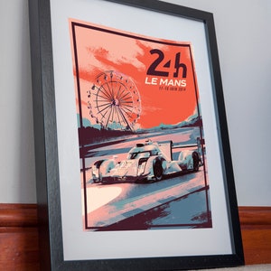 Le mans 24h Audi Print Poster Canvas 2014 Audi ganador finish vintage style Travel Poster motorsport legend finish car racing track circuit