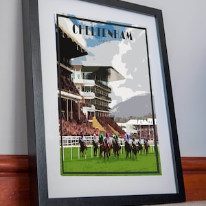 Cheltenham Rennen Print Leinwand Poster Bild Urlaub Geschenk Sport Decor Retro Art Travel Vintage Wall Horse Show Glücksspiel Spaß Festival Rennen
