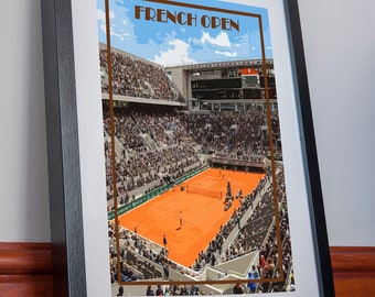 French Open Print Poster Canvas Tennis Paris Poster arena wall art tennis gift home decor grand slam poster canvas tennis print poster art