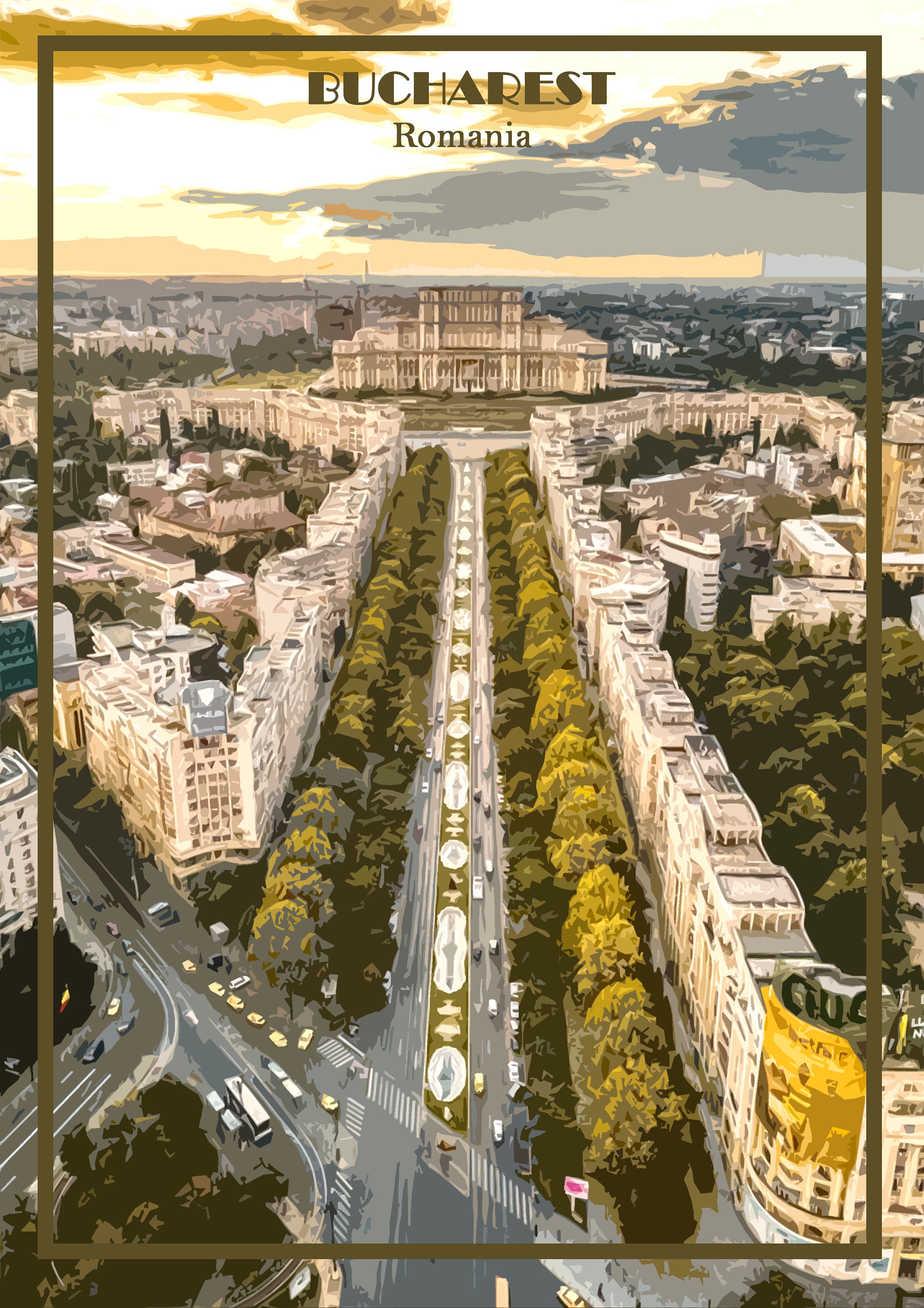 Bucharest Print Canvas Poster Romania Picture Holiday Gift Etsy UK