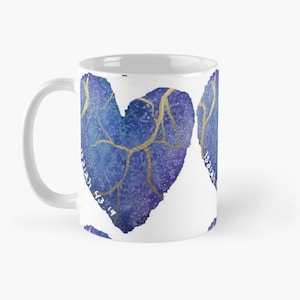 Kintsugi love Cup Mug, Kintsugi Gift Mug, Kintsugi Heart Coffee Mug,