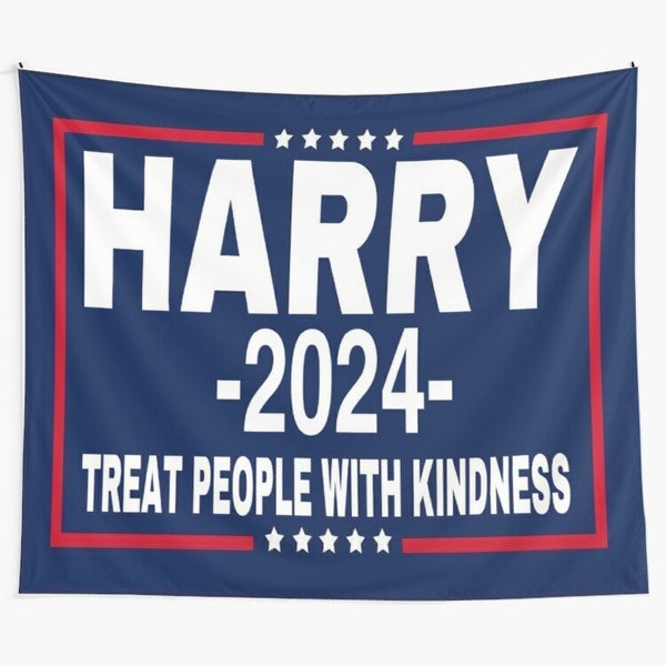 Harry 2024, Treat People With Kindness Wall Tapestry, Sign of the Times Wall Hanging Gifts Home Decor