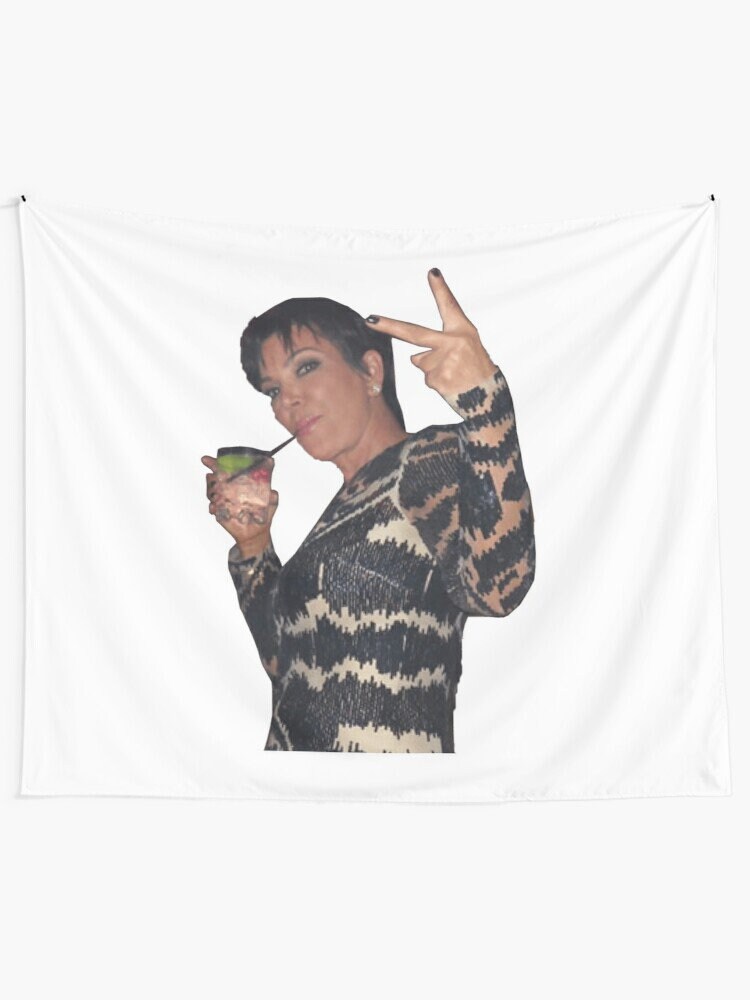 Kris Jenner Peace Sign Wall Tapestry Keeping up With the