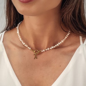 Necklace Choker Natural Pearls Pearl Sterling Silver 925 Gold-Plated | Handamde