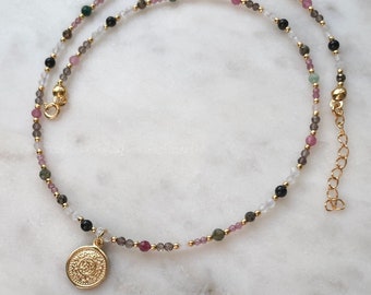 Zodiac Sign Necklace Capricorn | Silver, Gemstones | Star Sign, Horoscope Necklace, Astrology Necklace, Zodiac Jewelry