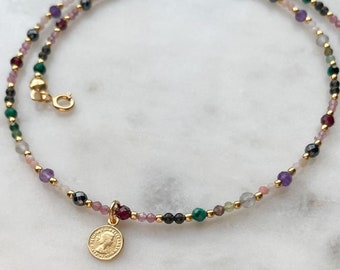 Zodiac Sign Necklace Scorpio | Silver, Gemstones | Star Sign, Horoscope Necklace, Astrology Necklace, Zodiac Jewelry