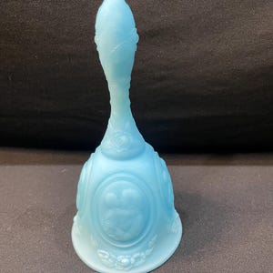 Fenton Blue Satin Glass Bell