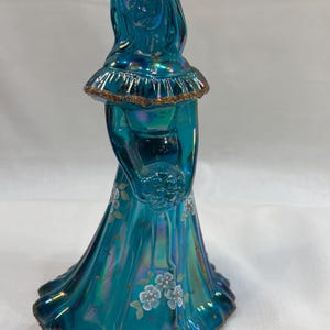 Fenton Blue Glass Bridesmaid Doll signed and Hand Painted by Shelley Fenton