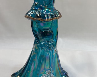 Fenton Blue Glass Bridesmaid Doll signed and Hand Painted by Shelley Fenton
