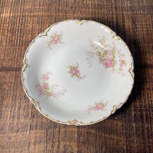 Haviland Limoges Porcelain Dessert Bowl, Pink Roses Collectible