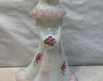 Fenton White Glass Bridesmaid Doll signed and Hand Painted by Artist