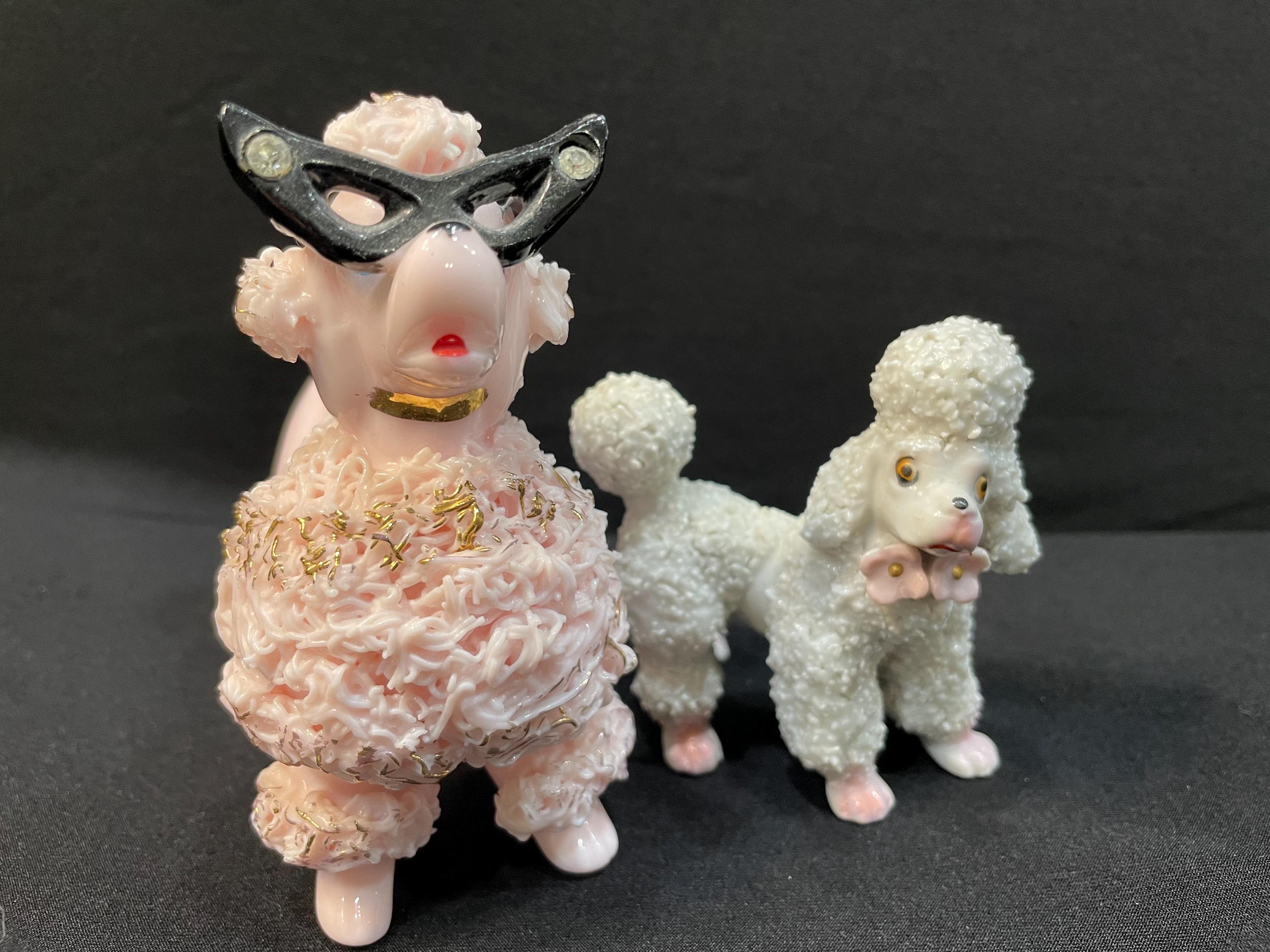 USA 50s ピンクプードルペア置物vintage