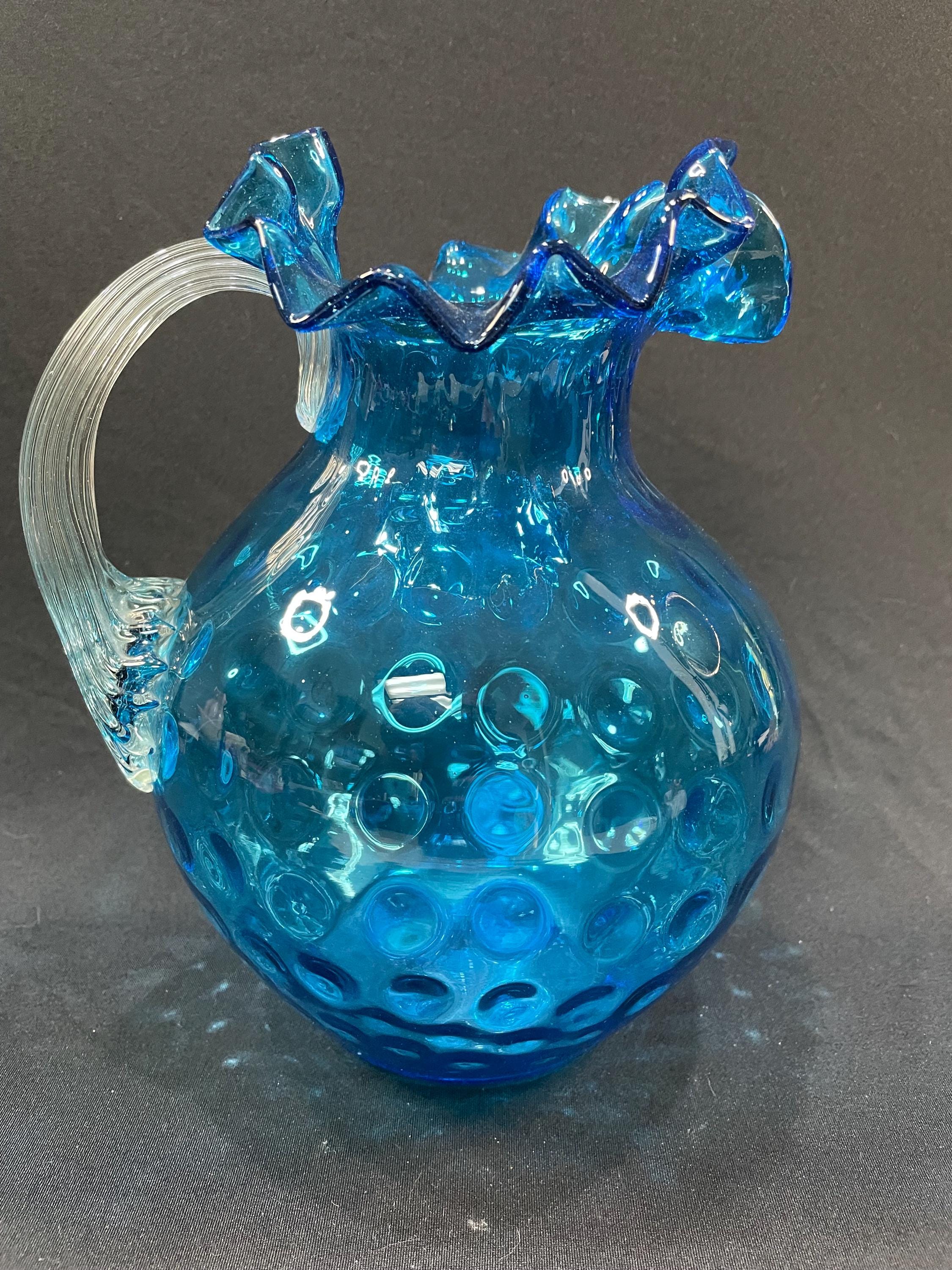 FENTON OLD サムプリント&アンベリーナカレーガラス フリルエッジ Fiorira un GiardinoアンダープレートVOLANT EDGEグリーン