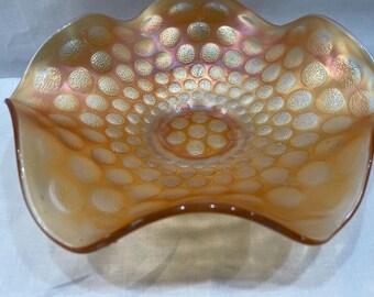 Fenton Glass Cranberry Opalescent Dot Optic Ruffle Top Bowl - Etsy