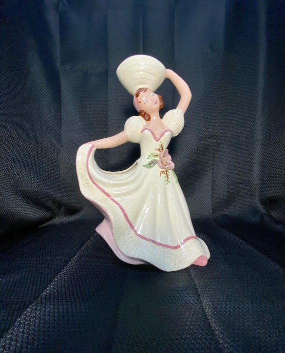 Vintage Hedi Schoop Hollywood California Vase Pottery Dancing Lady
