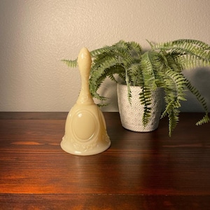 Vintage Fenton Glass Custard Beige Bell/ Unmarked