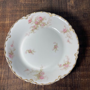 Haviland Limoges Porcelain Salad Bowl, Pink Roses Collectible China