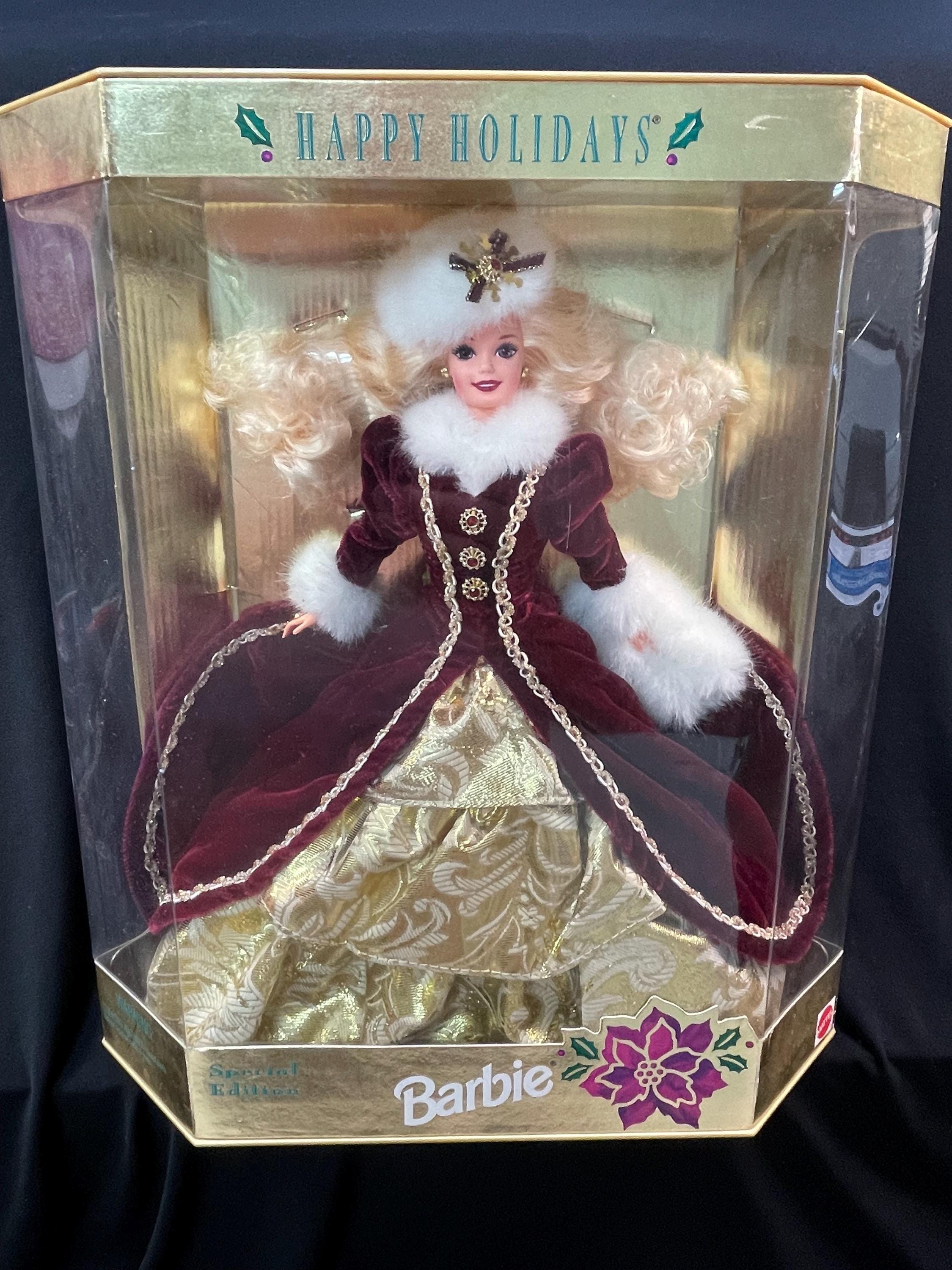 1996 Special Edition Happy Holiday Barbie With Purple Eyes Still