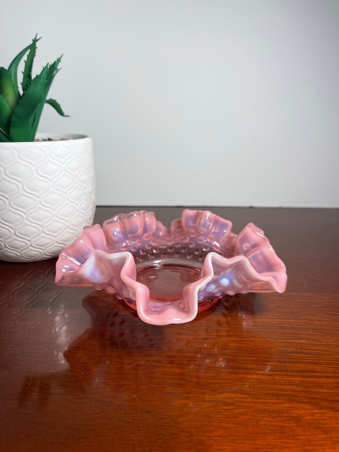 Vintage Fenton Ruby Red Hobnail Glass Lamp Lover Antiques