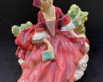Royal Doulton Lydia Figurine: HN 1908, Red Dress, Vintage