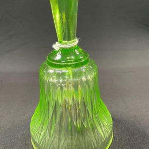 Vintage Guernsey Glass Co. Opalescent Green Glass Bell
