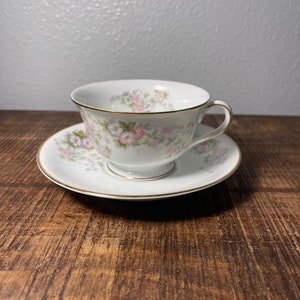 Antique Noritake Teacup and Saucer Floral Set/ Japan
