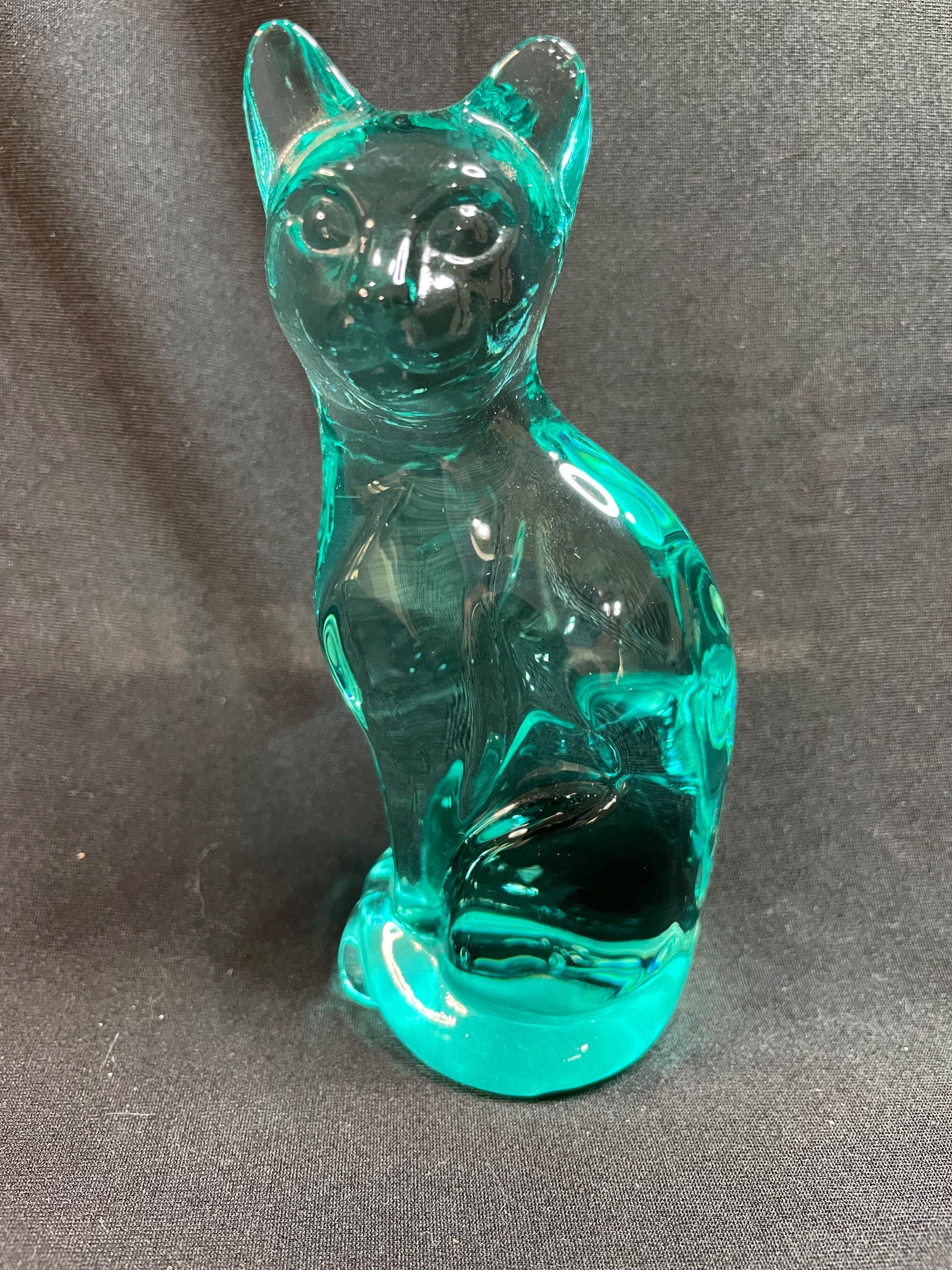 Fenton Green Cat - Etsy