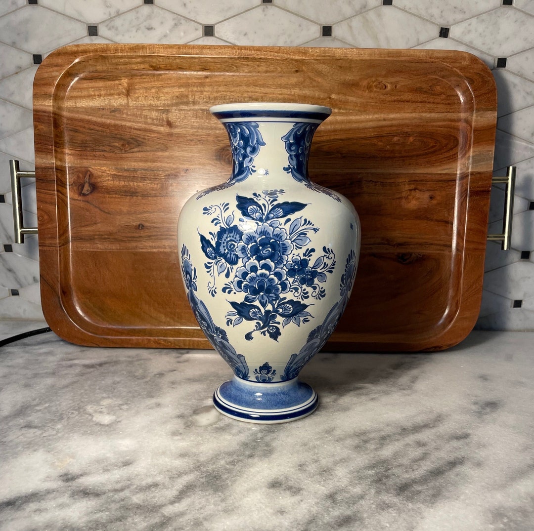 Delft Blue Ceramic Large Vase/ Made in Holland Etsy