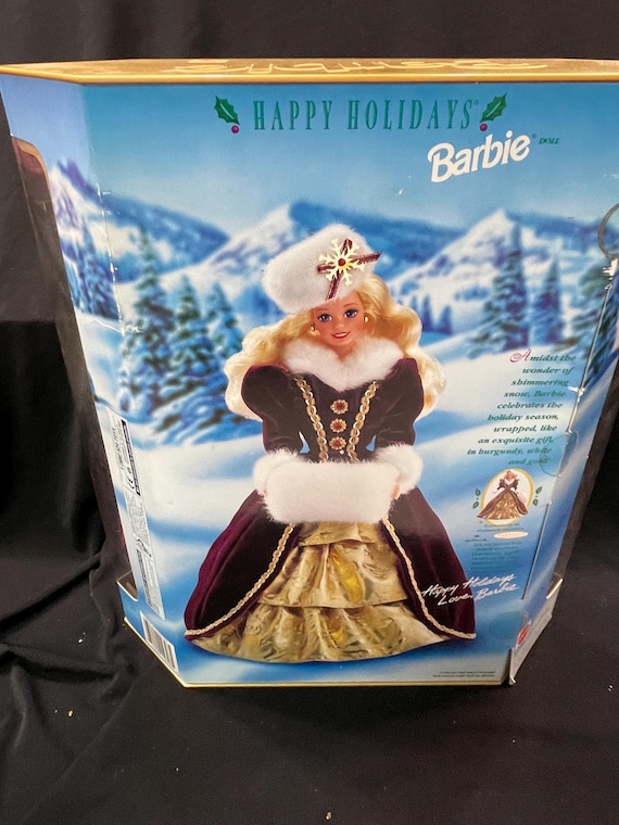 1996 Special Edition Happy Holiday Barbie With Purple Eyes Still