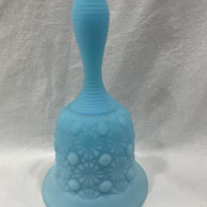 Vintage Fenton Blue Satin Glass Bell