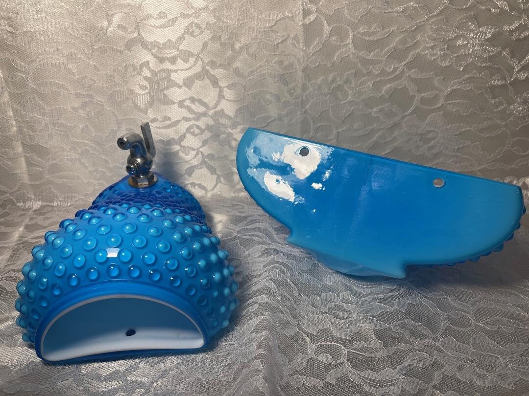 Fenton Lavabo Electric Blue Hobnail Wall Fountain - Etsy