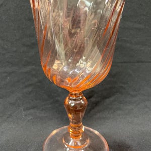 Vintage Arcoroc France Rosaline Pink Optic Swirl Wine Glass