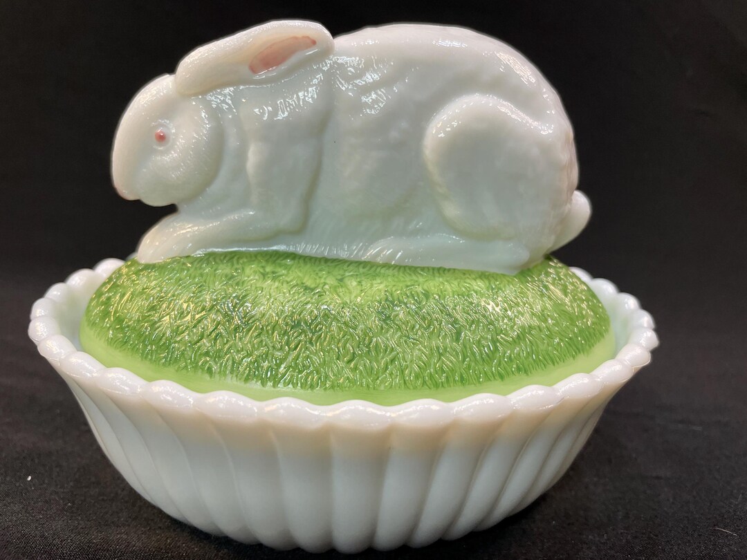 Vintage Westmoreland Milk Glass Rabbit on the Nest Candy Dish - Etsy