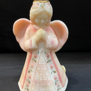 Fenton 100th Anniversary Burmese Angel Figurine Signed and Hand Painted by Artist