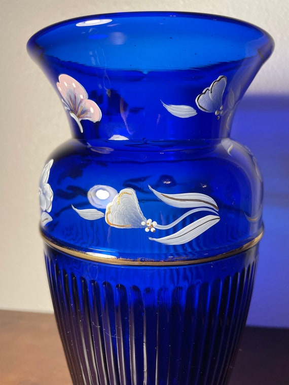 Fenton Ruffled Basket With Hand Painted Flowers by Artist/landmark