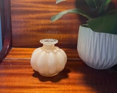 Vintage 1940s Pink Fenton Silvercrest Melon Shaped Perfume Bottles Art Glass