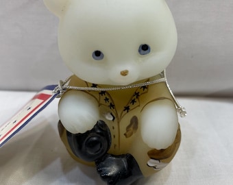 Fenton Art Glass 50th アニバーサリー ベア フェントン美品 Fenton Hand Painted Schwartz Bear Operation Desert Storm Honoring