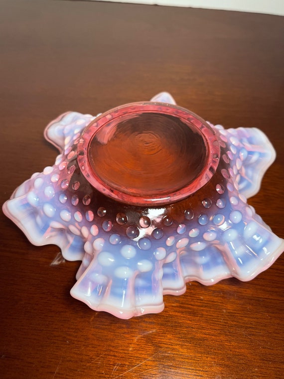 Vintage Fenton Ruby Red Hobnail Glass Lamp Lover Antiques