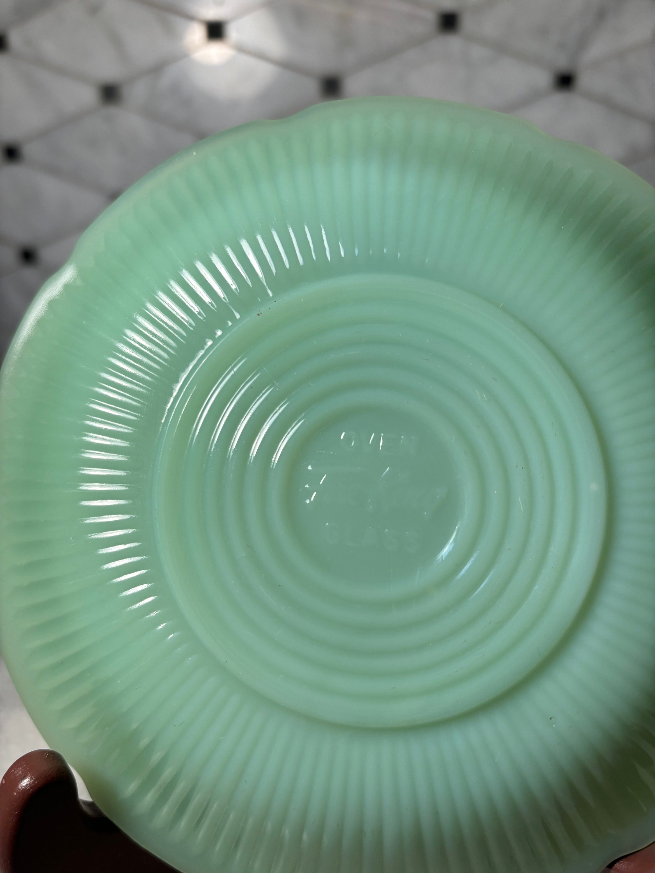 Vintage Anchor Hocking Fire King Jadeite Light Green Glass Plate