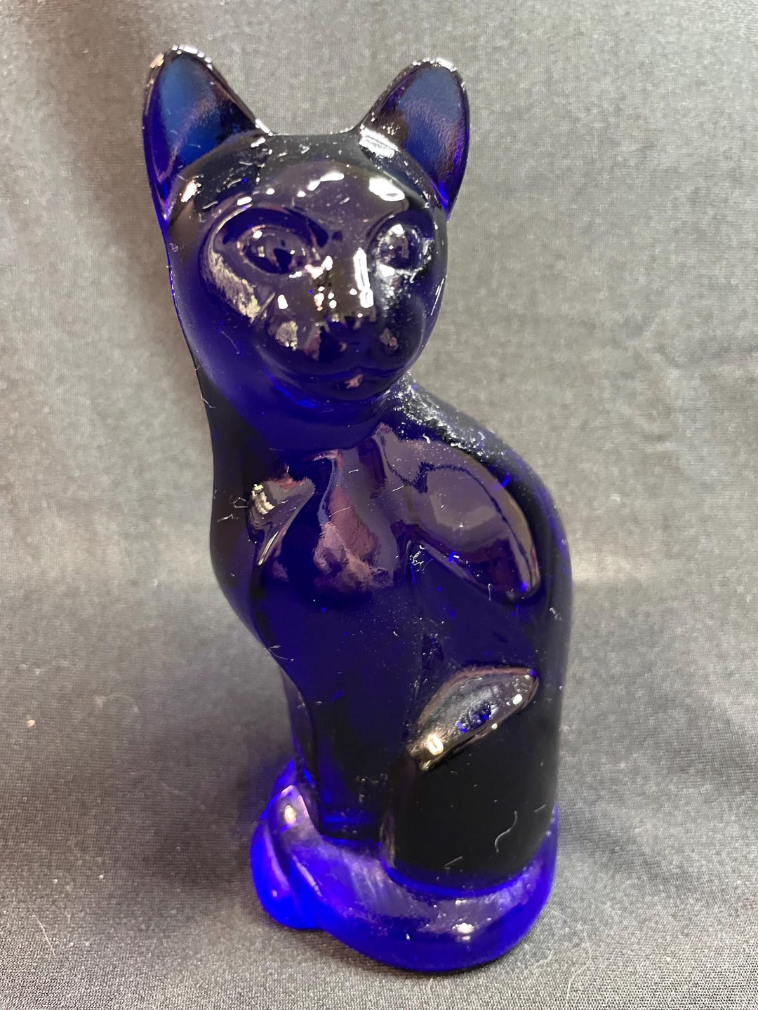 Fenton Cobalt Blue Cat - Etsy