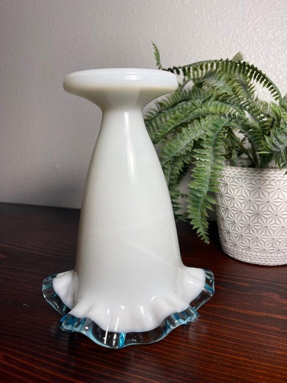 Aqua Crest 6 Double Crest Vase-Fenton Art Glass