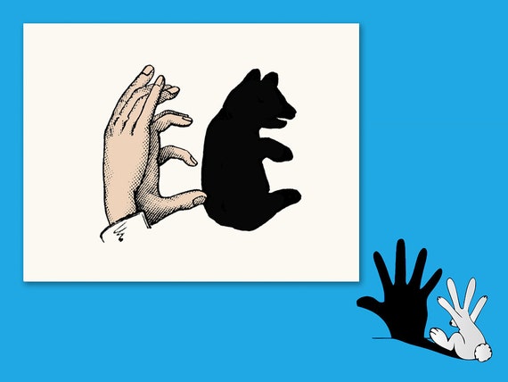 Bear Blank Greeting Card Shadow Animals Hand Shadows - Etsy Bear Blank Greeting Card Shadow Animals Hand Shadows - Etsy