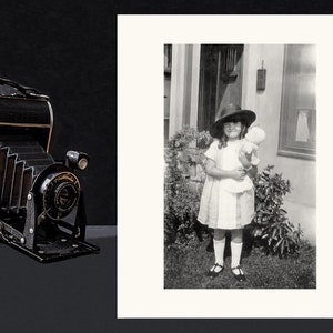 Vintage Photo, Blank Greeting Card, Vintage Image, Childhood, Dress Up, Nostalgic, Happiness, Young Girl, Pretend, Clean Greeting Card
