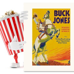 Vintage Movie Poster, Blank Greeting Card, Cowboy Art, Fearless, Adventure, Old West, Wild West, Americana, Western Art, Clean Greeting Card
