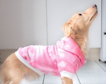 Pink Dog Hoodie Tie Dye