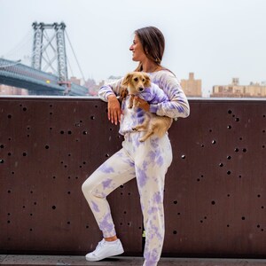 Jogger Sweatsuit Set & Dog Hoodie Purple image 2