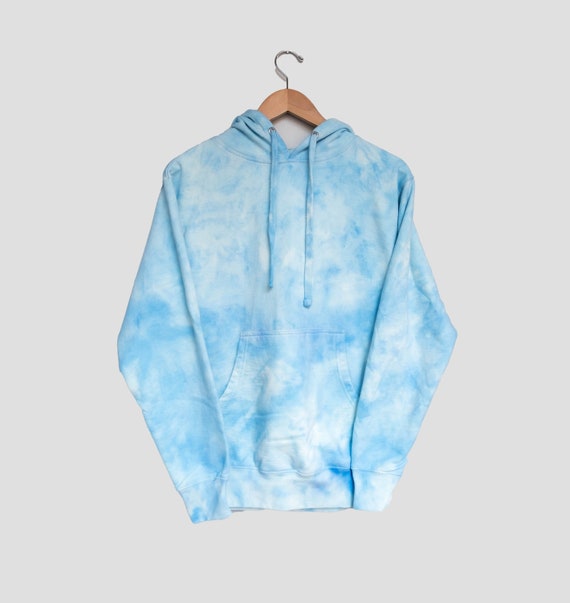 Blue Ice Tie Dye Hoodie - Etsy UK
